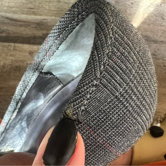 Joey O Plaid Shoes with Velvet Bow Detail - Grey/Red/Black - Picture 12 of 12